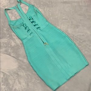 Marciano Turquoise Bandage Cut-out back Dresss